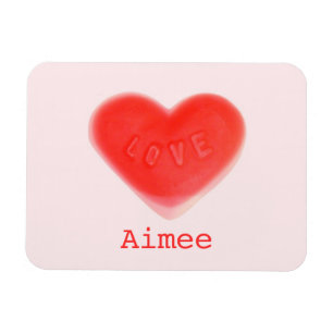 Magnet Flexible Aimant Premium "Nom" rose coeur doux