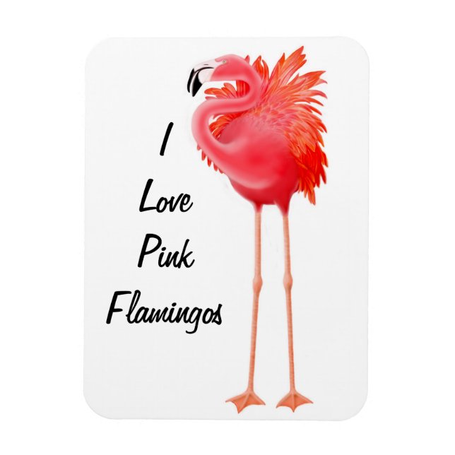 Magnet Flexible Aimant Premium pour oiseaux Flamant rose rose pers (Vertical)