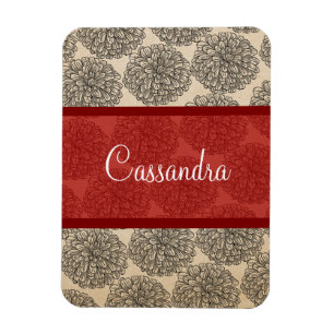 Magnet Flexible Aimant Premium Rouge Vintage Zinnia