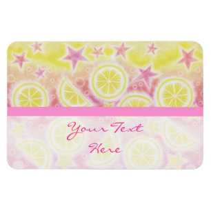 Magnet Flexible Aimant Premium "Your Text" en citron rose