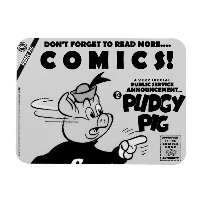 Magnet Flexible Aimant PUDGY PIG classique (P.S.A.)  (Horizontal)