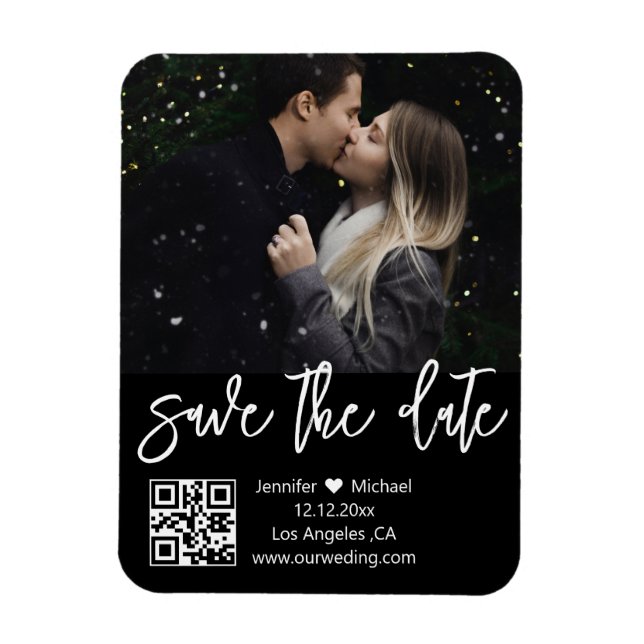 Magnet Flexible aimant qr code photo noir et blanc enregistrer la  (Vertical)