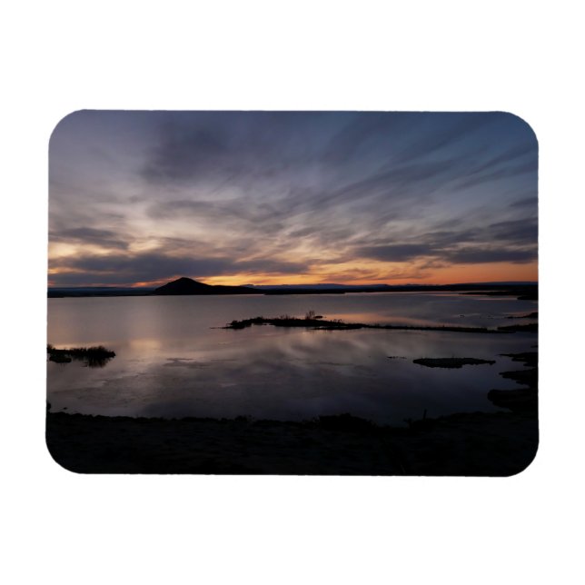 Magnet Flexible Aimant rectangulaire au coucher du soleil du lac M (Horizontal)