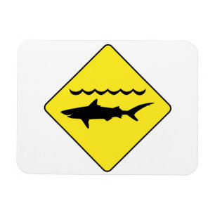 Magnet Flexible Aimant rectangulaire du panneau jaune "requins ave