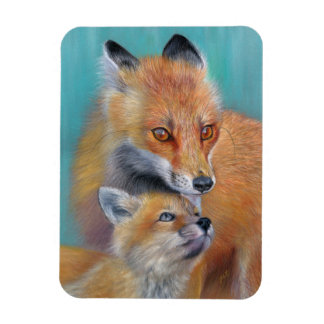 Magnet Flexible Aimant renards. Renarde et renardeau.