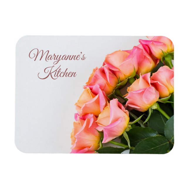 Magnet Flexible Aimant Rose texte personnalisé (Horizontal)