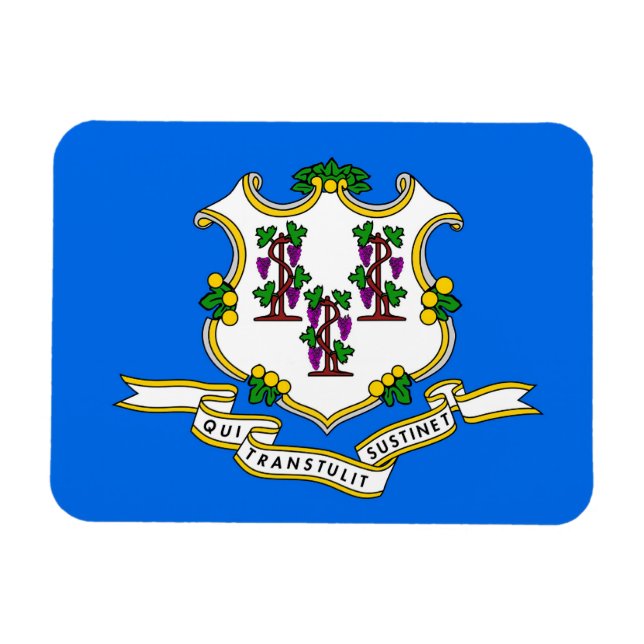 Magnet Flexible Aimant souple patriotique avec drapeau Connecticut (Horizontal)
