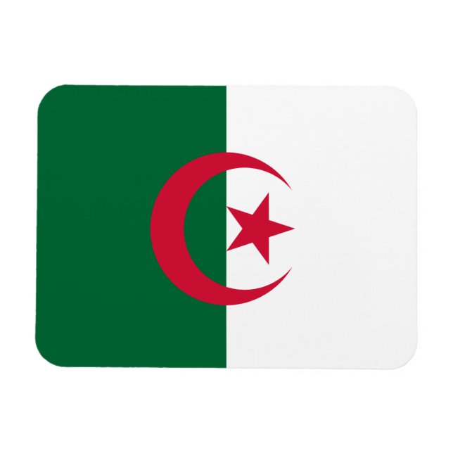 Magnet Flexible Aimant souple patriotique avec drapeau d'Algérie (Horizontal)