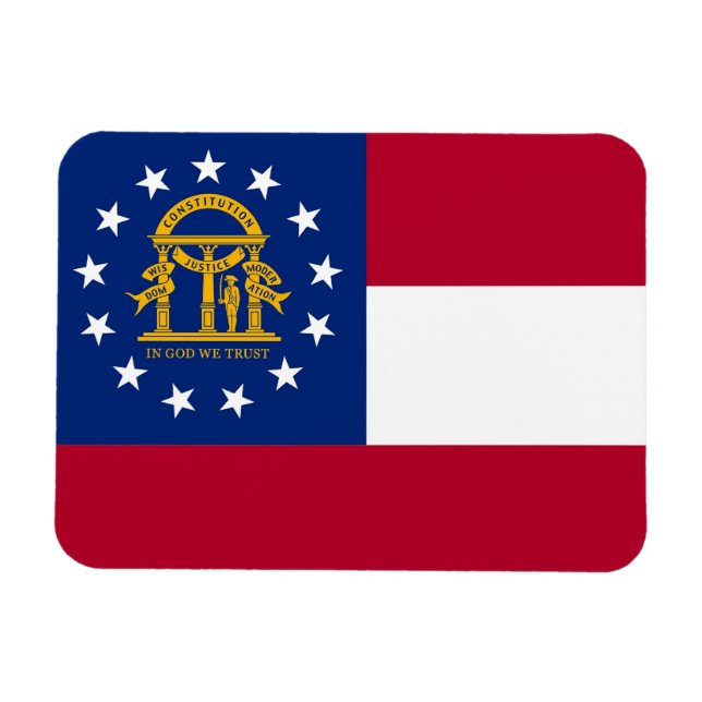 Magnet Flexible Aimant souple patriotique avec drapeau de Géorgie (Horizontal)