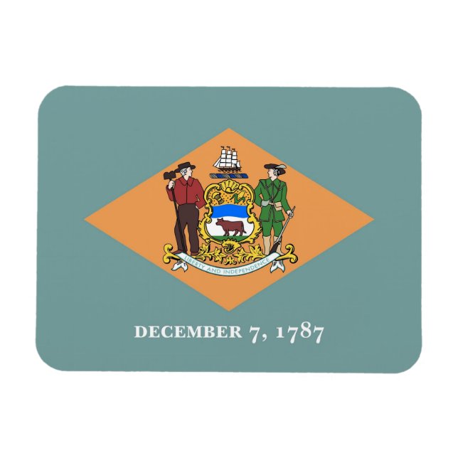 Magnet Flexible Aimant souple patriotique avec drapeau Delaware (Horizontal)