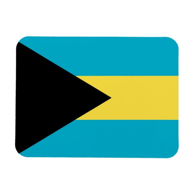 Magnet Flexible Aimant souple patriotique avec drapeau des Bahamas (Horizontal)