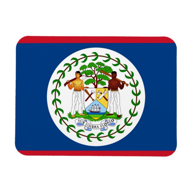 Magnet Flexible Aimant souple patriotique avec drapeau du Belize (Horizontal)