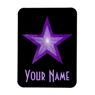 Magnet Flexible Aimant souple Purple Star 'Name' noir