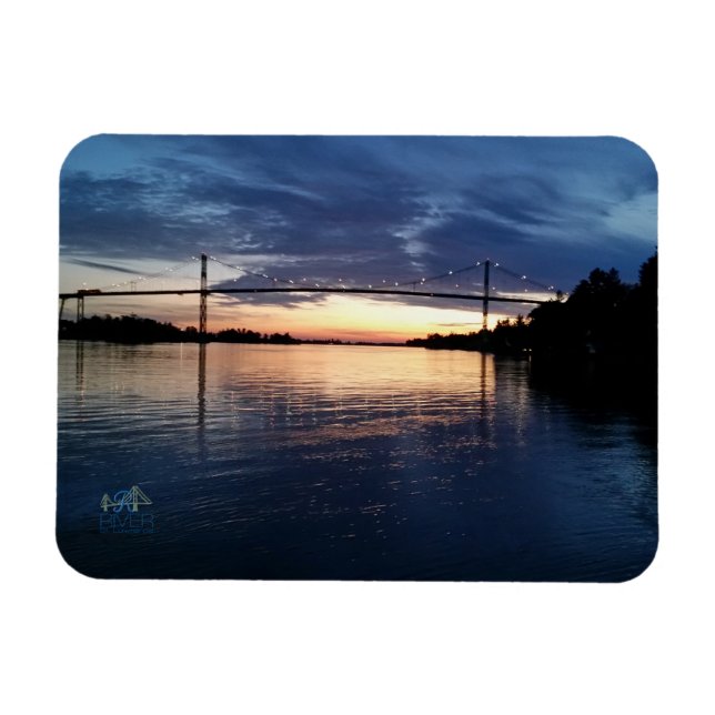 Magnet Flexible aimant Sunset du pont Wellesley Island (Horizontal)