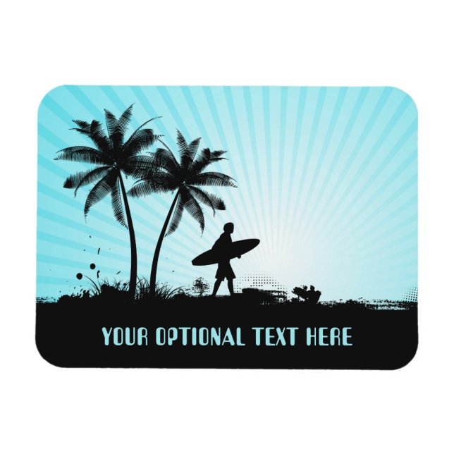Magnet Flexible Aimant texte personnalisé Plage Surfer (Horizontal)