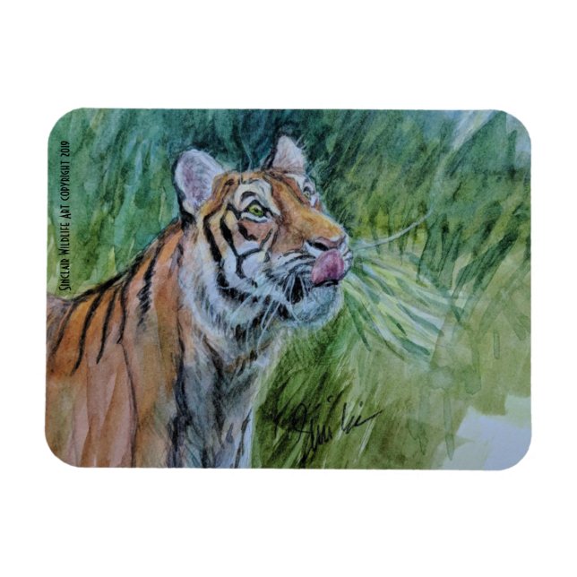 Magnet Flexible Aimant tigre en voie de disparition (Horizontal)