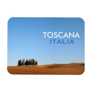 Magnet Flexible Aimant Toscane rectangulaire avec cyprès et texte