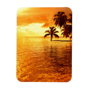 Magnet Flexible Aimant vertical couché de soleil sur palmier horiz