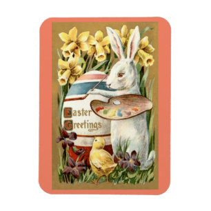 Magnet Flexible Aimant vintage à l'oeuf de peinture de lapin