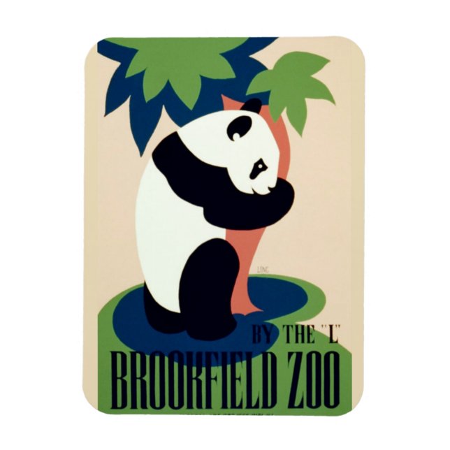Magnet Flexible aimant vintage "Brookfield Zoo" (Vertical)