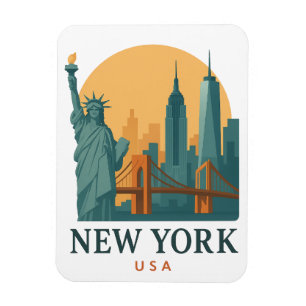 Magnet Flexible Aimant Vintage New York City – Voyage Minimaliste