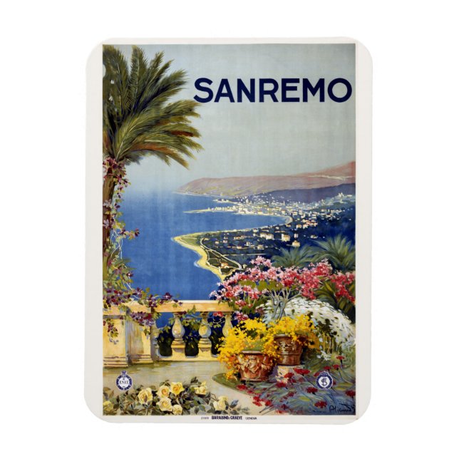Magnet Flexible aimant vintage Sanremo Italie (Vertical)