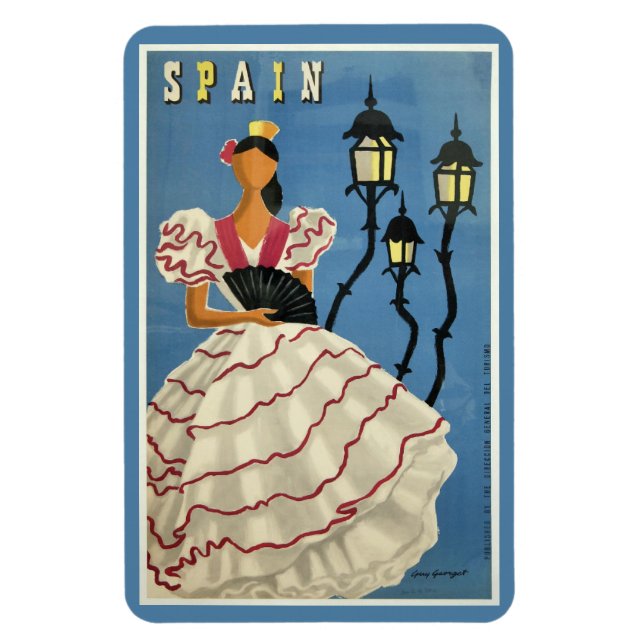 Magnet Flexible Aimant Vintage voyage ESPAGNE (Vertical)