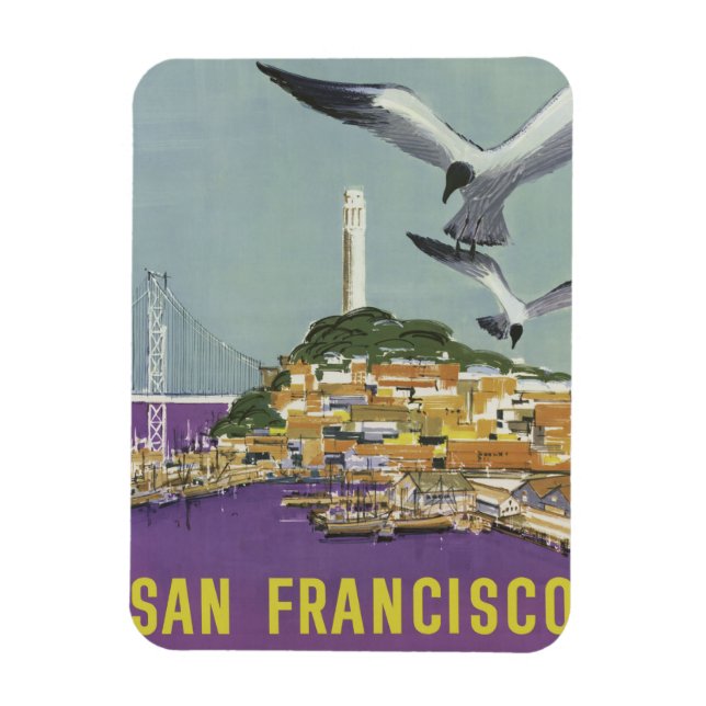 Magnet Flexible Aimant Vintage voyage San Francisco USA (Vertical)