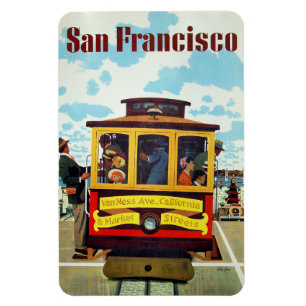 Magnet Flexible Aimant Vintage voyage San Francisco USA