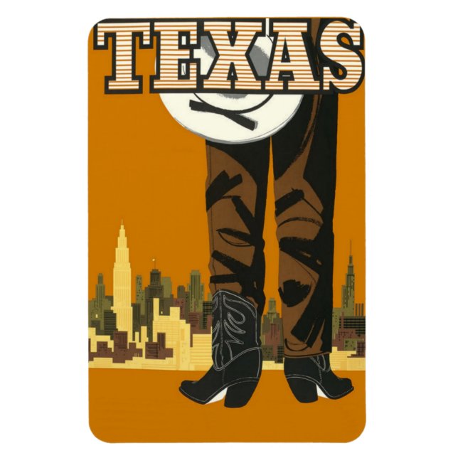 Magnet Flexible Aimant Vintage voyage Texas USA (Vertical)