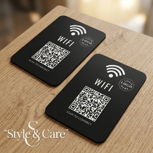 Magnet Flexible Aimant WiFi noir élégant avec logo et QR code faci