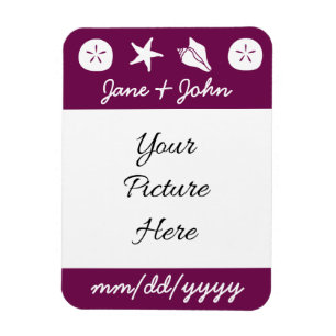 Magnet Flexible Aimants de Save-the-Date Coquillages d'Été dans du