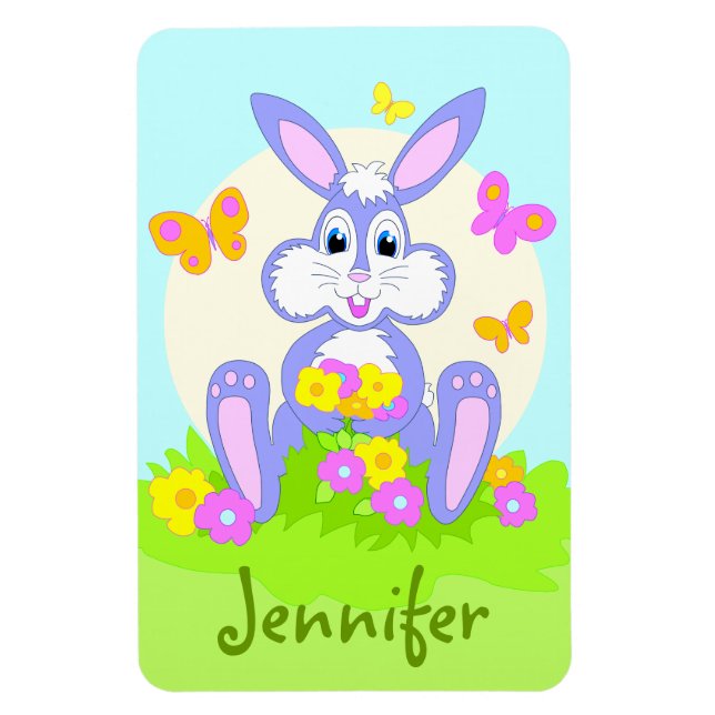 Magnet Flexible Aimants Personnalisés Lapin Heureux (Vertical)
