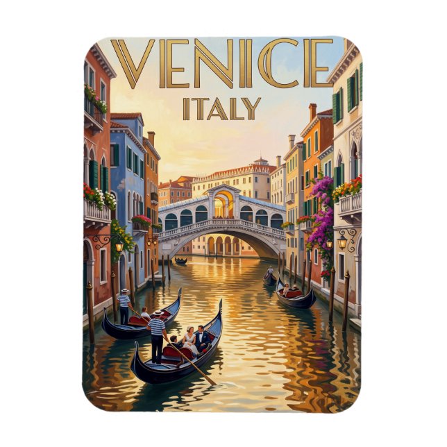 Magnet Flexible Aimants Voyage Vintage Venise (Vertical)