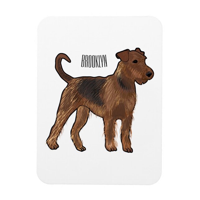 Magnet Flexible Airedale terrier dog cartoon (Vertical)