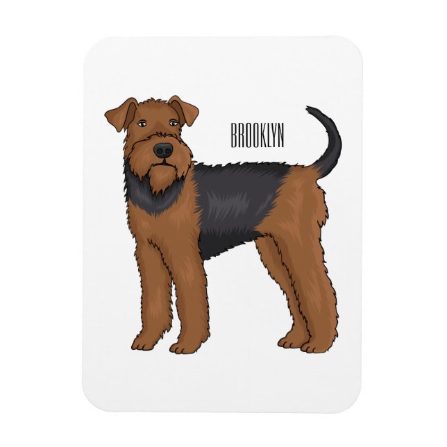 Magnet Flexible Airedale terrier dog cartoon (Vertical)