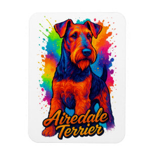 Magnet Flexible Airedale Terrier Pop Illustration colorée