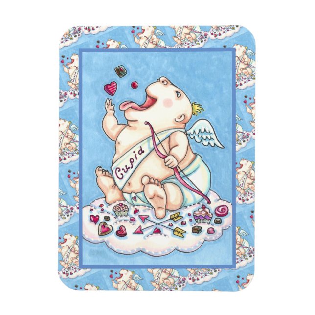 MAGNET FLEXIBLE AJOUTÉ À L'AMOUR BÉBÉ FUNNY CUPID, CHOCOLATE CANDY (Vertical)