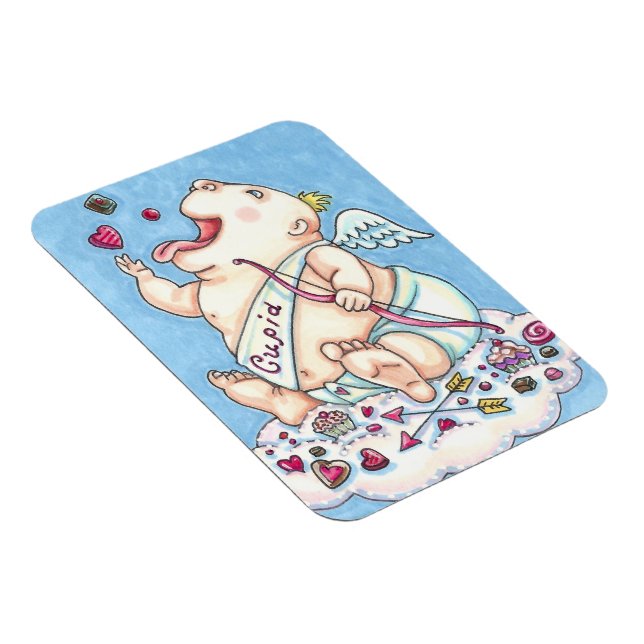 MAGNET FLEXIBLE AJOUTÉ À L'AMOUR BÉBÉ FUNNY CUPID, CHOCOLATE CANDY (Côté Droit)