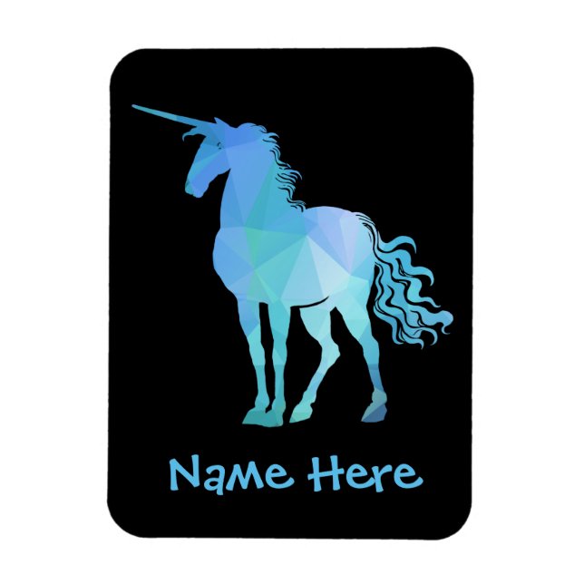Magnet Flexible Ajouter le nom de l'enfant à ce aimant Unicorn (Vertical)