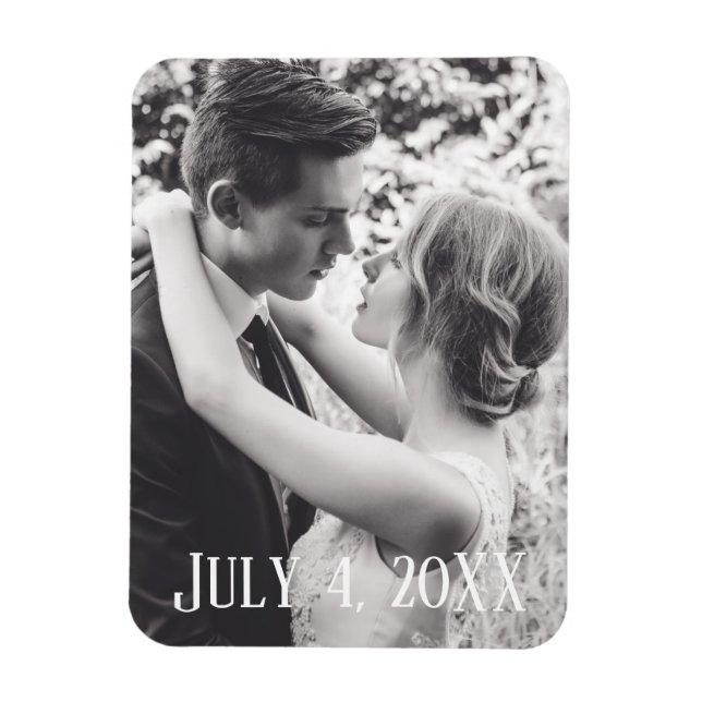 Magnet Flexible Ajouter votre image 4 juillet Carte photo Mariage (Vertical)