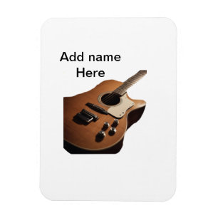 Magnet Flexible Ajouter votre nom texte brun acoustique guitare éd