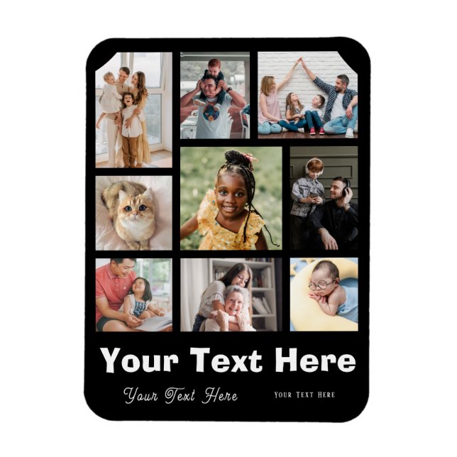 Magnet Flexible Ajoutez 9 photos et votre aimant de légende préfér (Vertical)