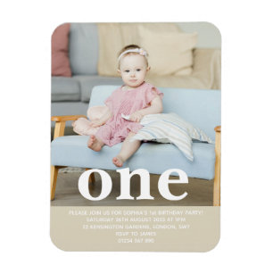 Magnet Flexible Ajoutez votre propre photo One First Birdday Party