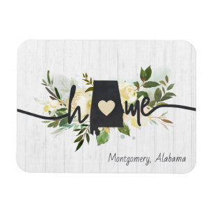 Magnet Flexible Alabama État Personnalisé votre ville natale Rusti