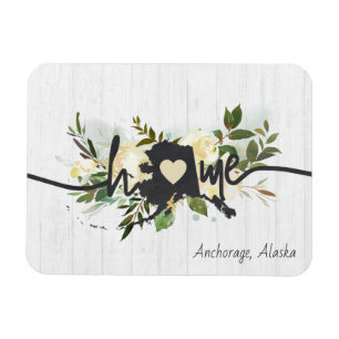 Magnet Flexible Alaska État Personnalisé Votre Ville Natale Rustiq