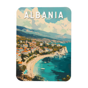Magnet Flexible Albanie Travel Art Vintage