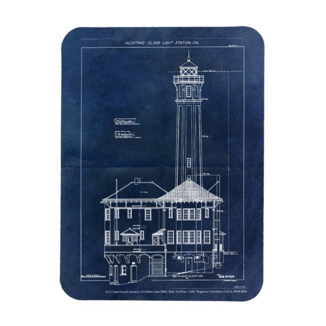 Magnet Flexible Alcatraz Island Lighthouse Vintage (Vertical)