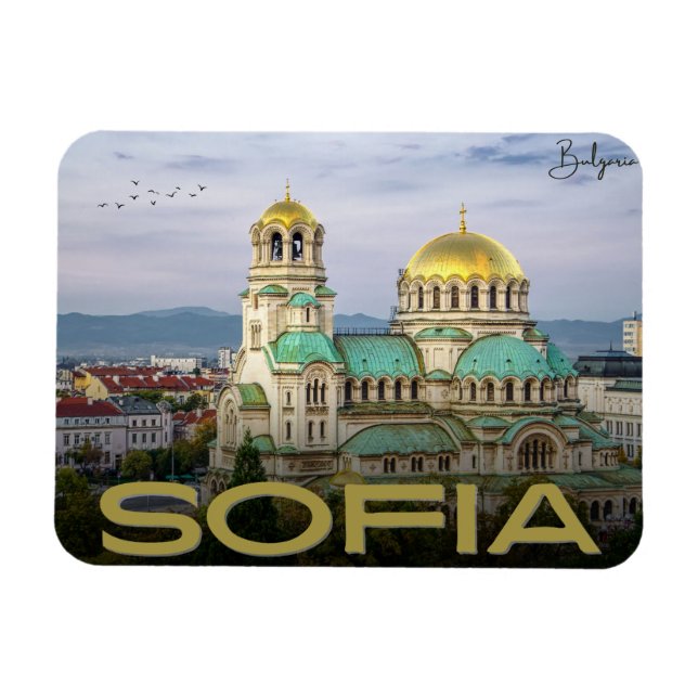 Magnet Flexible Alexander Nevsky Sofia, bulgarie cadeaux vintages (Horizontal)