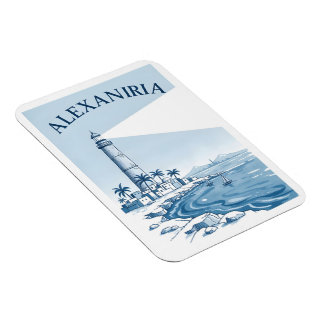 Magnet Flexible Alexandria Lighthouse Coastal Scene Travel
